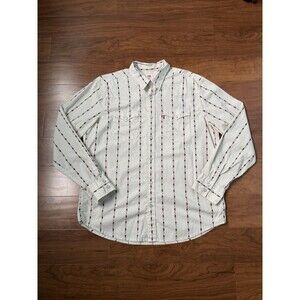 Vintage Levis Western Snap Shirt Mens Large Floral Stripe Pearl Snap Cowboy Y2K